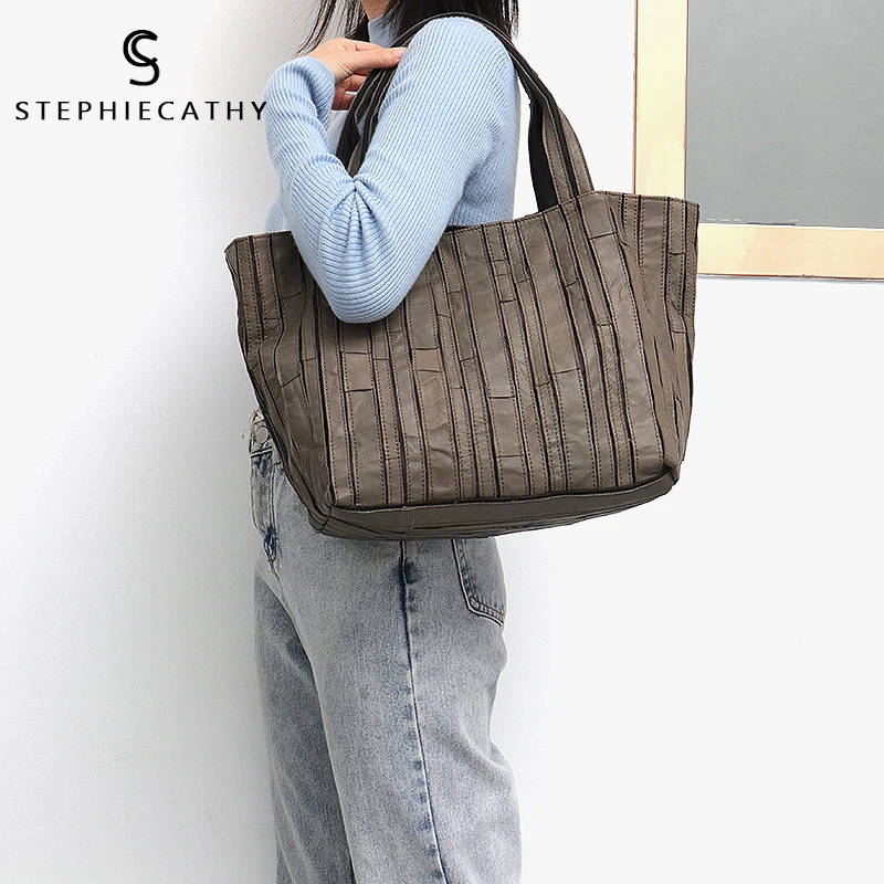 StephieCathy, большая акция, распродажа, высокое качество, натуральная кожа, женские сумки на плечо, сумки через плечо, вместительные сумки