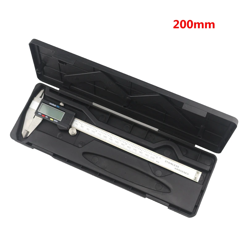 

8'' Ruler Electronic Caliper 200mm Digital Vernier Caliper Stainless Steel Caliper Ruler Measuring Gauge 0.01mm Micrometer