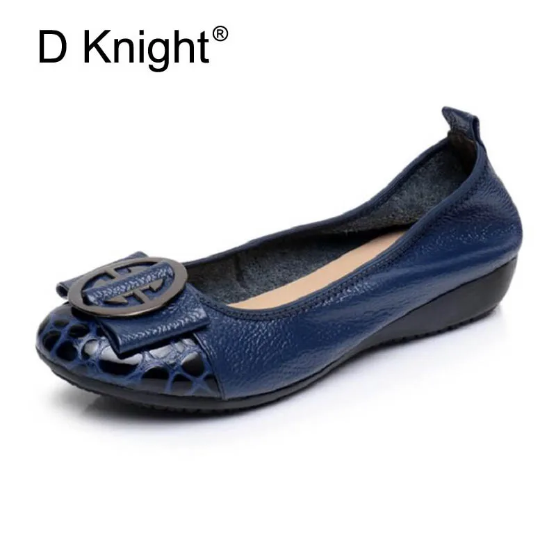 Echtem Leder Loafer 2018 Schwarz Blau Ballerinas Schuhe Frau Ballerina Schuhe & Ballerinen | Schuhe24