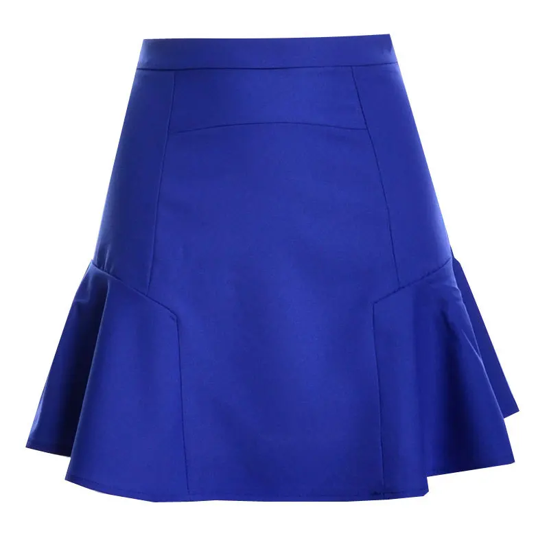 Модные Шифоновая юбка Высокая талия лоскутное Трубы Русалка Плюс Размеры красочные Для женщин Элегантный женский - Цвет: Синий