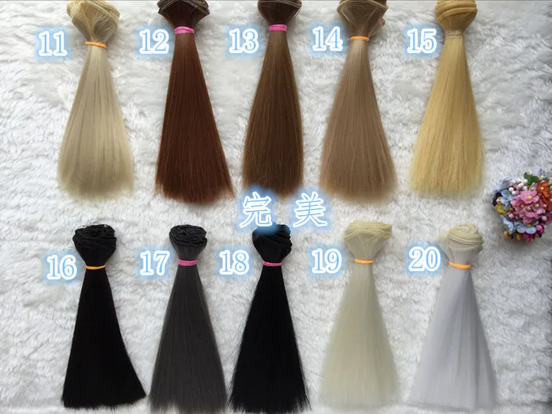 100Pcs lot Factory Big Wholesale DIY BJD SD Straight Wigs Synthetic Wig Colorful Handmade Hair For