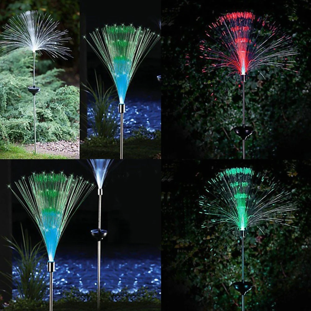 outdoor solar lamp Fibre optic colour changing IP65 waterproof optical