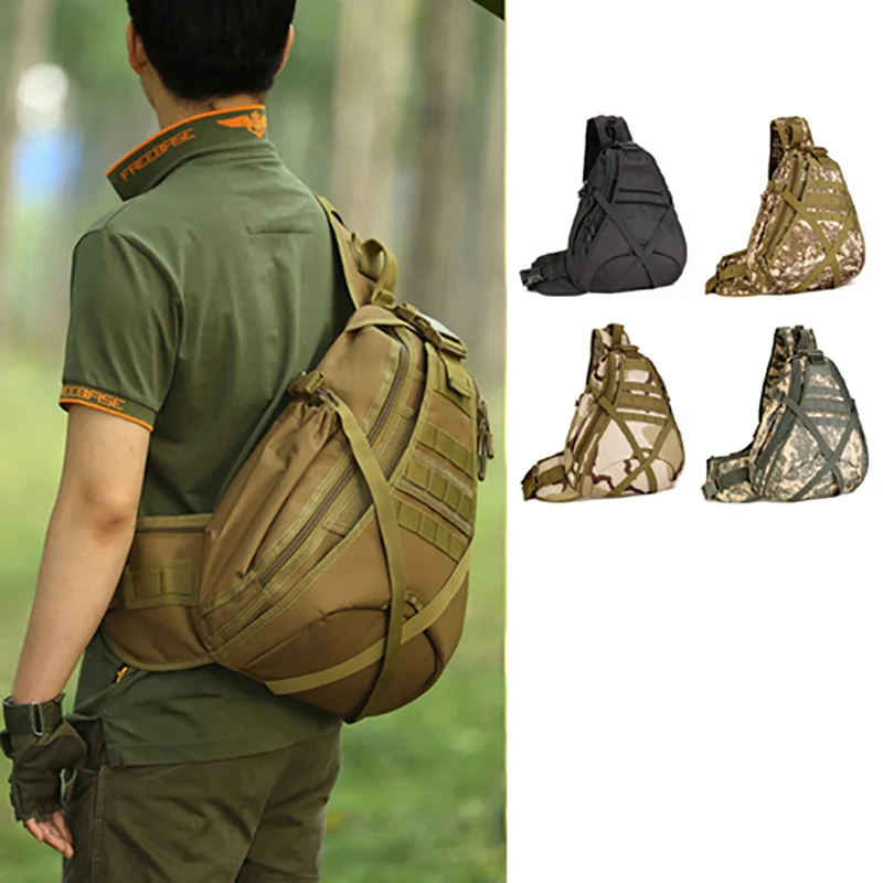 

Army Fan Outdoor Sports Diagonal Backpack 14-Inch Multi-Purpose Computer Bag Waterproof Camouflage Tactical Shoulder Bag