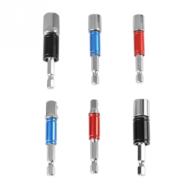 6pcs/Lot 1/4inch Shank Hex Socket Sleeve Magnetic Tools Nut Driver Set Power Tool with Extension Bar Adapter