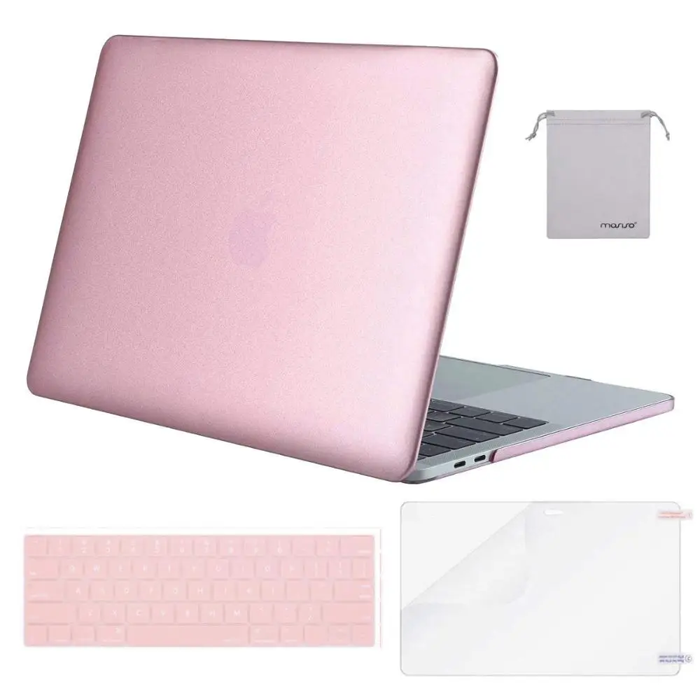 MOSISO матовый чехол для ноутбука Macbook Pro retina Air 11 12 13 15 чехол для New Air 13 A1932 New Pro 13 15 с сенсорной панелью - Цвет: Rose Gold