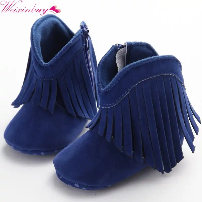 Genuine Leather Booties Boots Moccasins Moccs Baby Infant Toddler Fringe