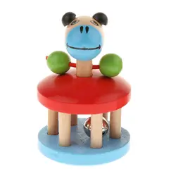 Монтессори младенческой игрушки натурального дерева Детские погремушка-грызунок сжимая прорезывания зубов игрушечные лошадки кроватки