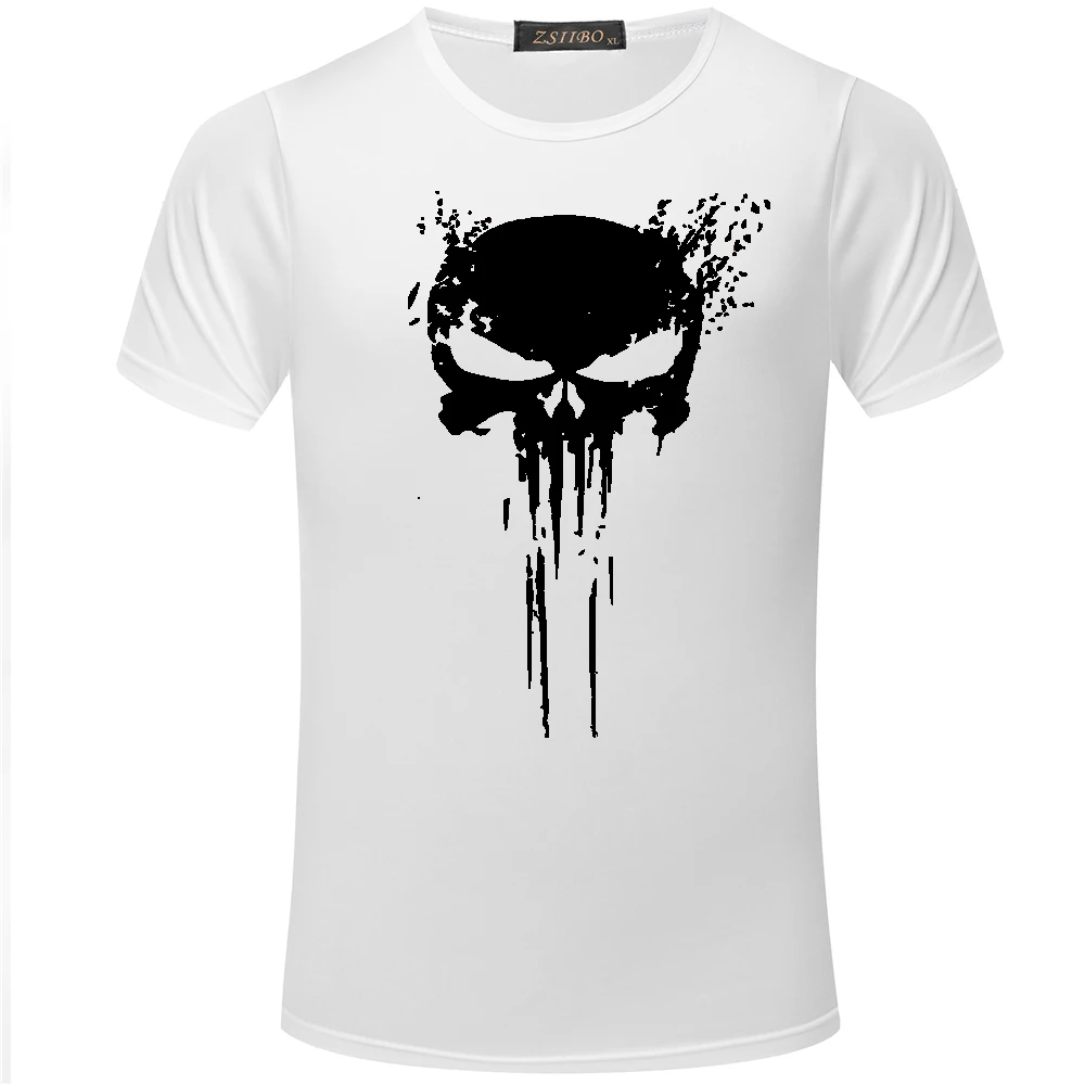 

2018 Men's Streetwear Death Skeleton T Shirt Black Skull Short Sleeve Streetshirt T-Shirt Hip hop O-Neck Tops Tshirt Men S5MC10
