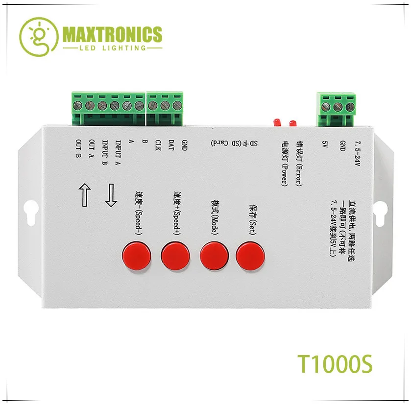 T1000S SD карты WS2801 WS2811 WS2812 WS1903 LPD6803 светодиодный 2048 контроллер пикселей DC5~ 24V T-1000S DMX 512 RGB контроллер