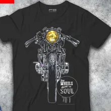 Футболка кафе гонщик Винтаж колесо движение душа мотоцикл хлопковая Футболка Мужская Летняя Повседневная модная футболка дизайн