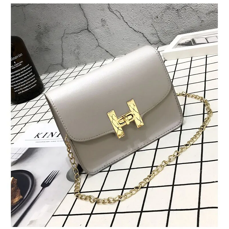 

2019 New Fashion Girl Simple Flap Trend Women Handbags Lady Korean Chain Shoulder Bag Female Messenger Bag Turn Lock Bags