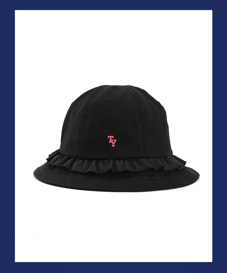 Toyouth однотонная хлопковая черная женская шляпа-ведро с кружевами и буквенным принтом Повседневная Женская кепка Harajuku женская шляпа в рыбацком стиле