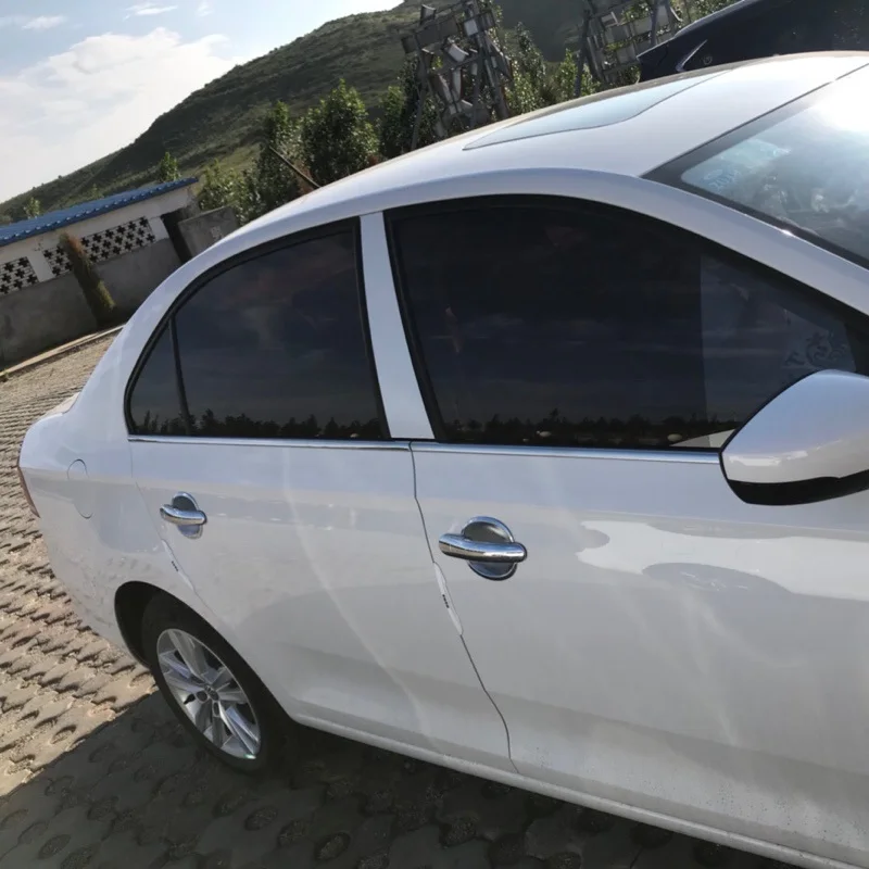 Хром Внешний дверные ручки крышки чаша литья Накладка для Volkswagen Santana 2013 Средства для укладки волос