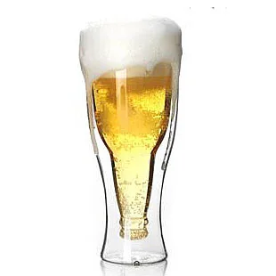 

1PC high quality heat resistant beer glass cup double layer 350ml OL 0132