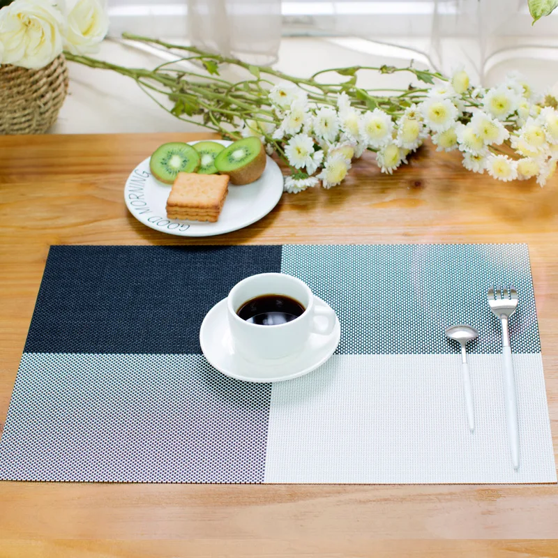 

Thickened PVC mat Teslin insulation mat checkered tableware mat European Western table mat