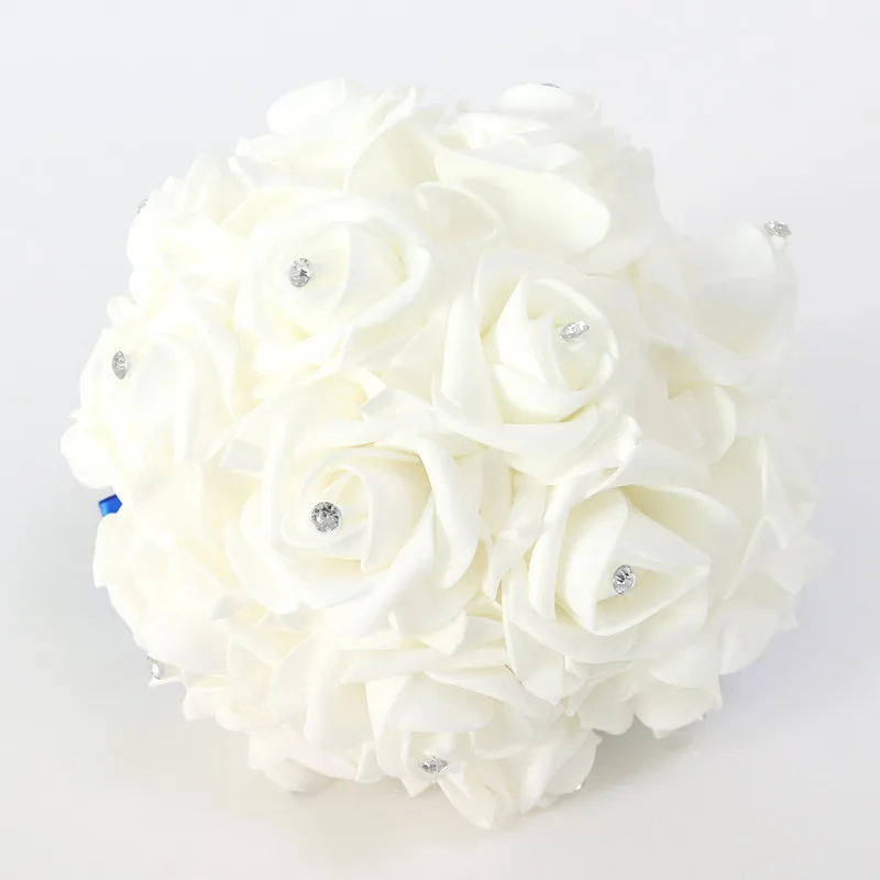 Flone Artificial Wedding Bridal Hand Holding Bouquet Bridal Bridesmaid Rose Flowers Fake Flower Party Home Decor Floral (5)