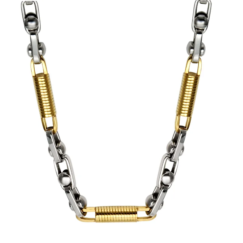 

HIP Hop New Arrival 55CM 5.5MM Byzantine Chain Necklaces Gold Silver Color Stainless Steel Rock Chain Necklace for Men Jewelry