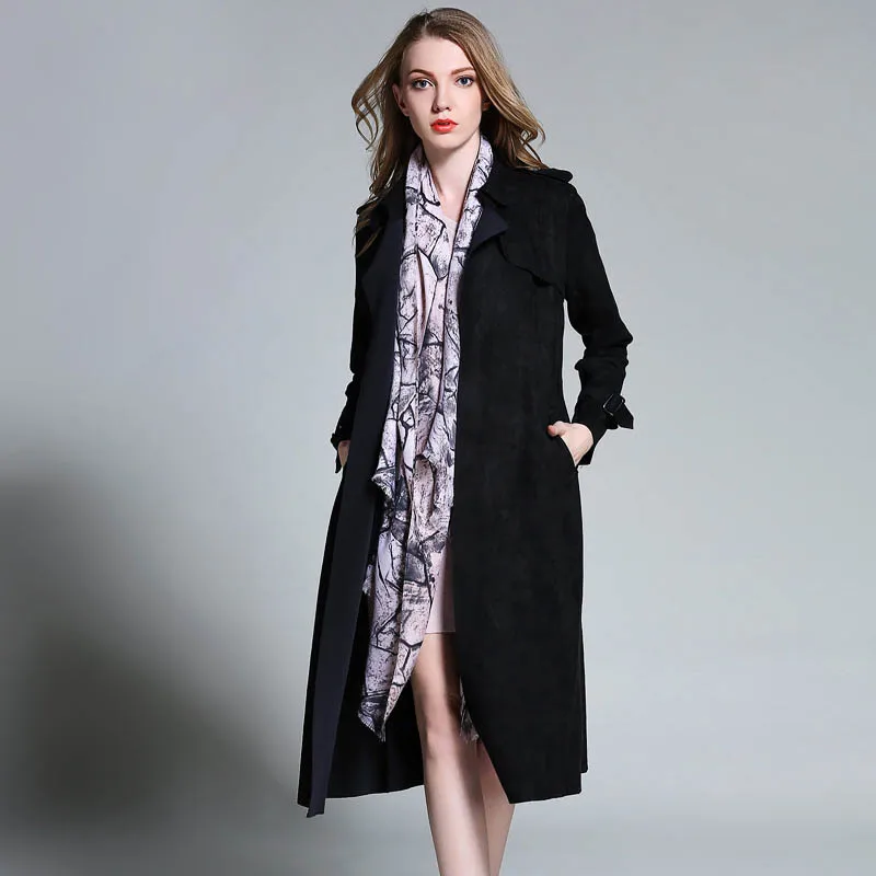 Trench Winter Coats Long Plus Size 4XL Winter Coat Women British Style ...