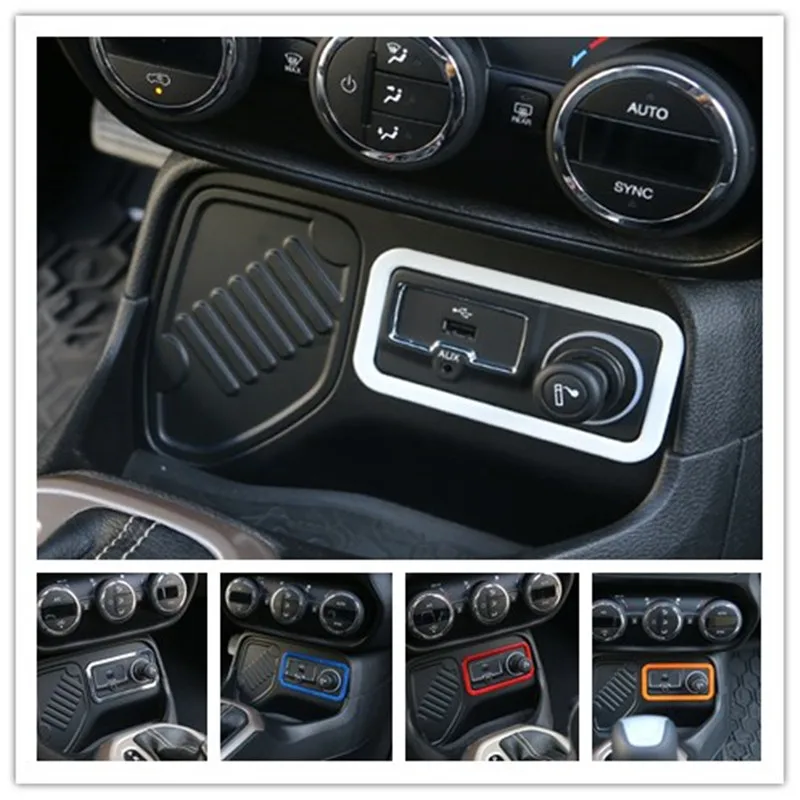 1PCS ABS Car Cigarette Lighter Frame Trim Ring Outlet Button Cover Interior Accessories For Jeep