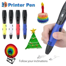 3D Ручка PLA нити ЖК-дисплей печатная pen-3d креативная рисующая ручка детский подарок ручка для рисования с 4 цветами США/Великобритании/ЕС/AU plug