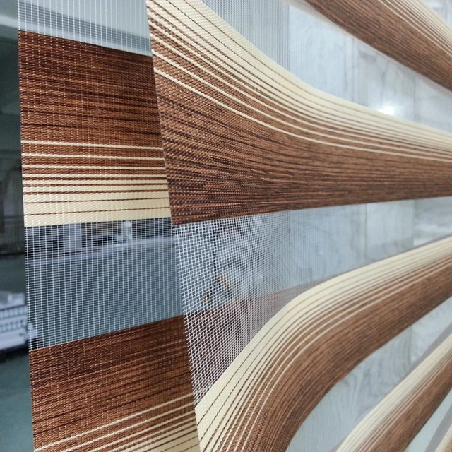 Custom Made Translucent Zebra Blinds In Brown 100 Polyester