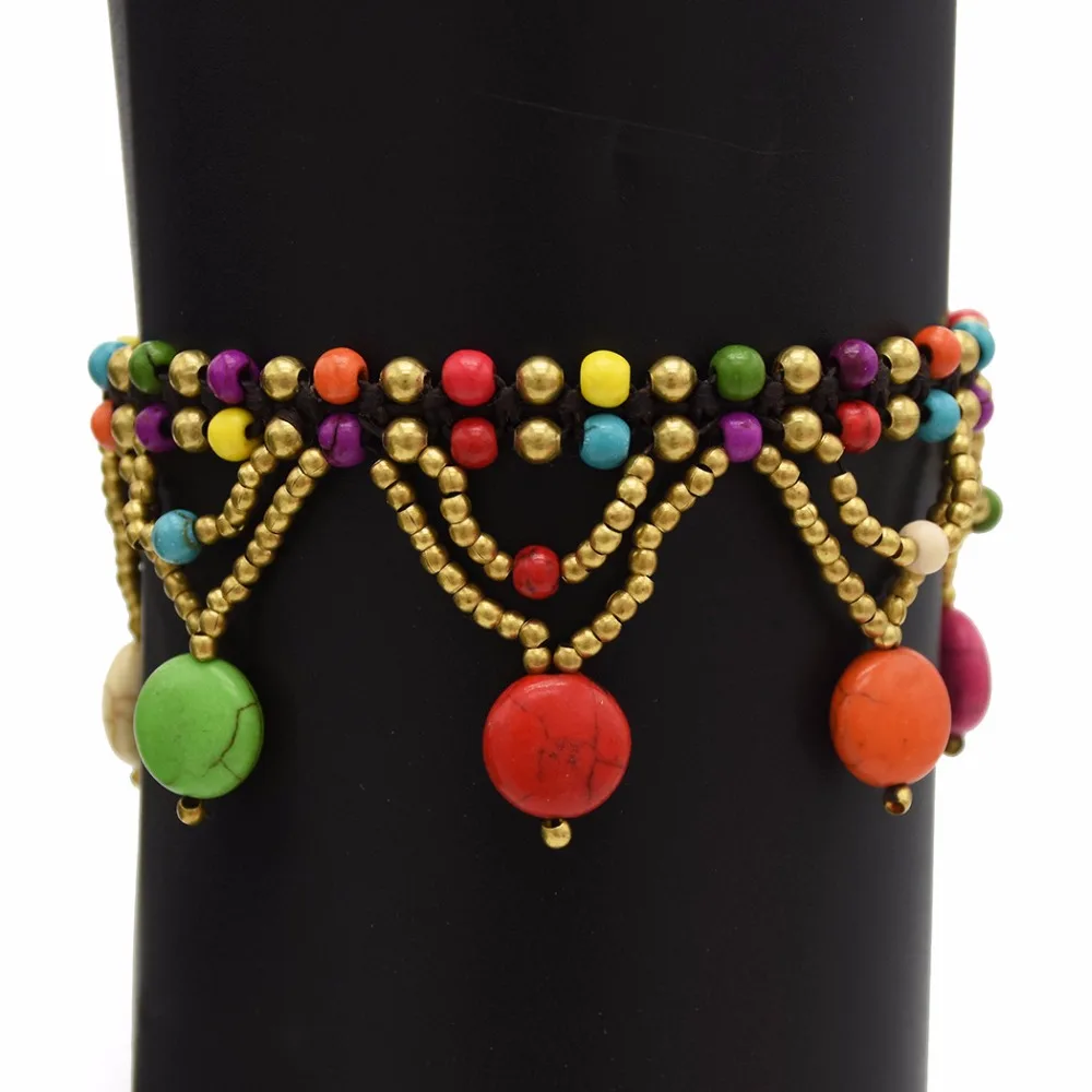 Этнические разноцветные браслеты с бусинами в стиле бохо, цепочка на лодыжку для женщин, богемные женские браслеты для танцевальной вечеринки, ювелирный браслет Cheville