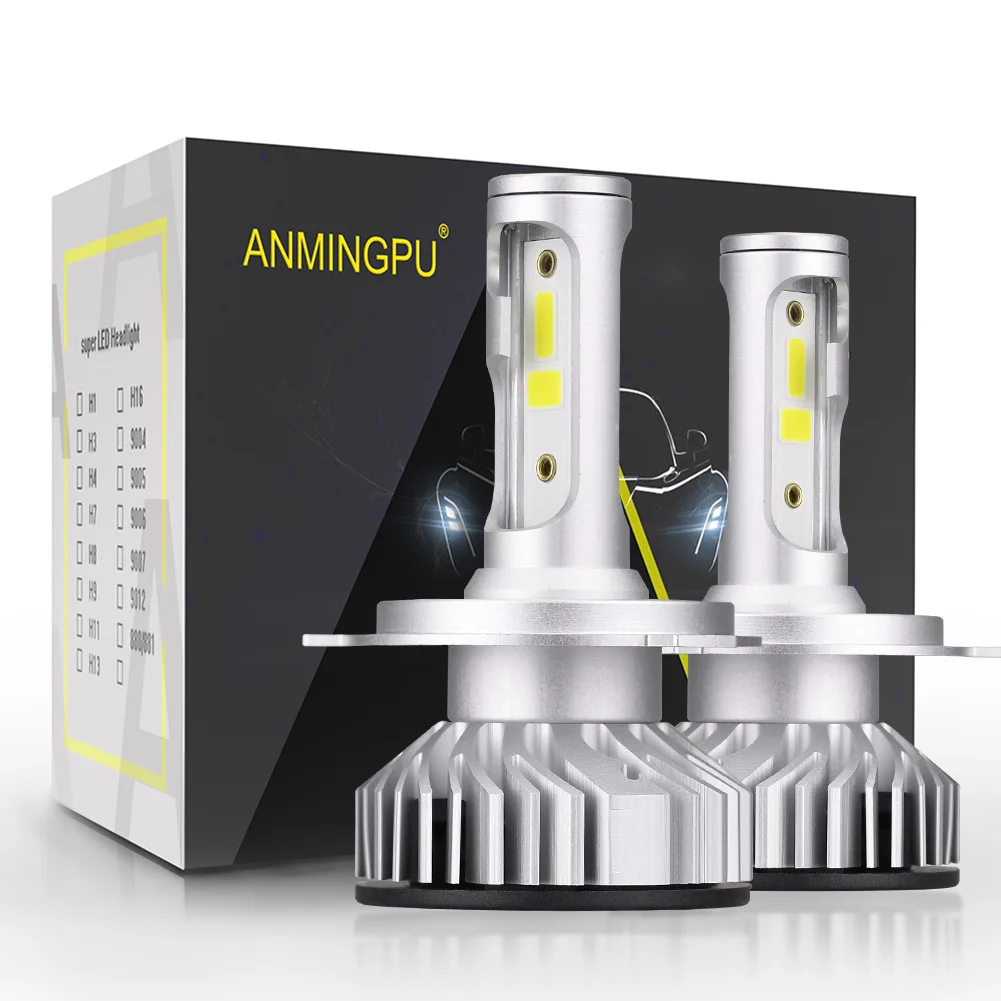 ANMINGPU 2шт головной светильник H4 Led H7 s Canbus H1 H3 HB3/9005 HB4/9006 H11 6000K свет автомобиля COB