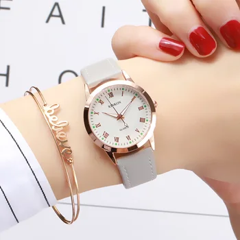 

Simple Gold Women Leather Watches Elegant Small Bracelet Female Clock 2019 Fashion Brand Roman Dial Retro Ladies Wristwatches