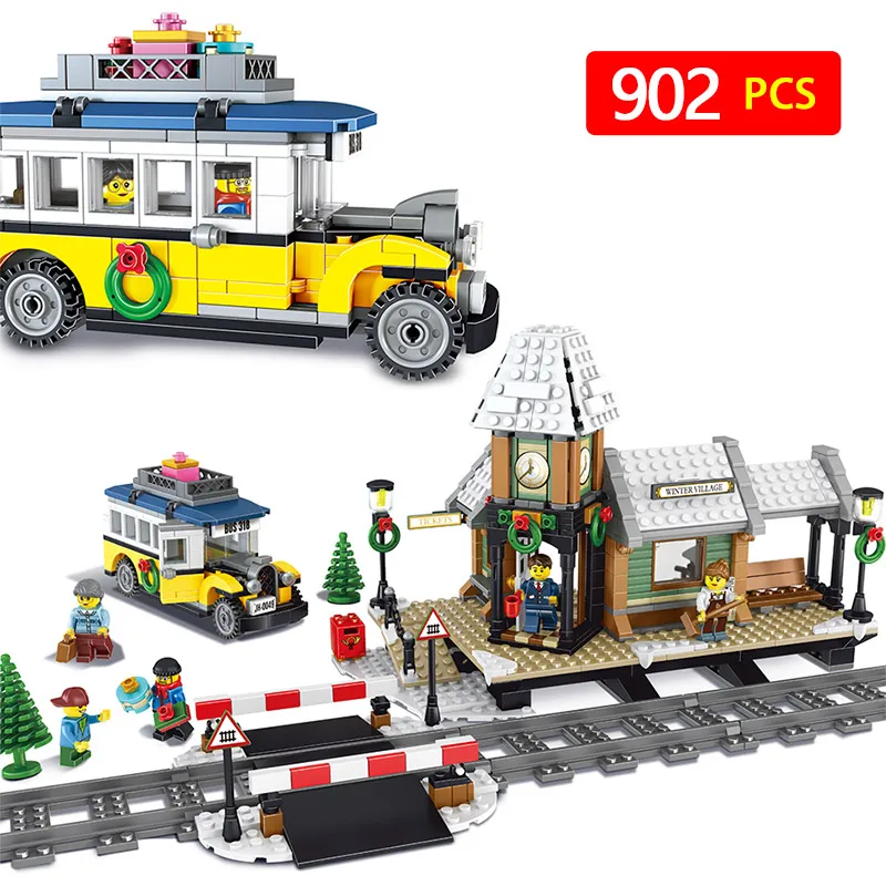 

902pcs Creator series Compatibe with LegoINGLYS The Winter Village Station Model Building Blocks architecture Toy for children