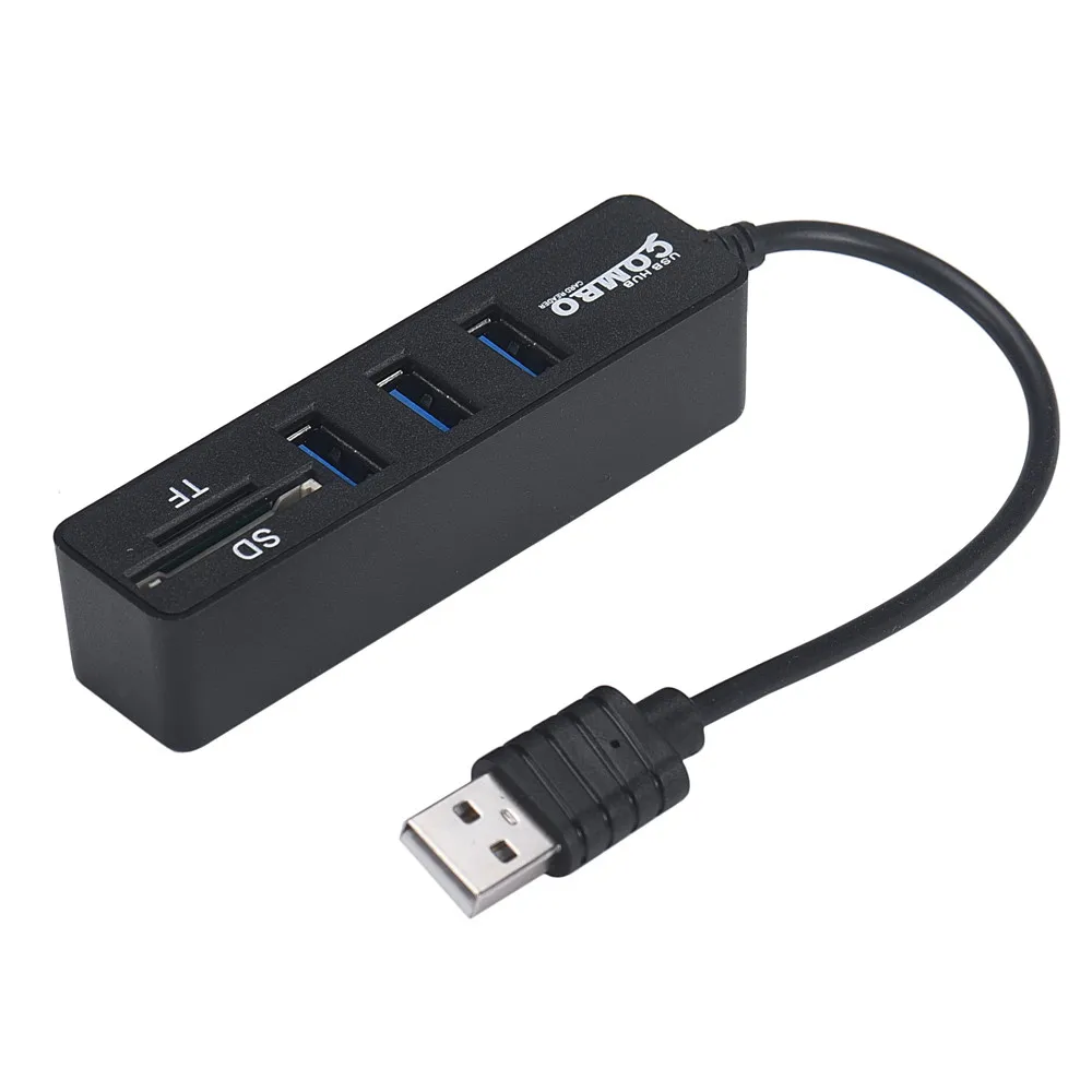 Заводская цена 2 in1 для комбо супер скорость USB 2,0 3 порты и разъёмы Splitter концентратор+ Card Reader Mmar2