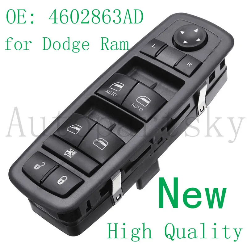 

High Quality Power Window Switch Driver Side For Dodge Ram 1500 2500 3500 2009-2012 OE: 4602863AB 4602863AD