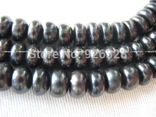 

5strands black freshwater pearl roundel 7-8mm 15