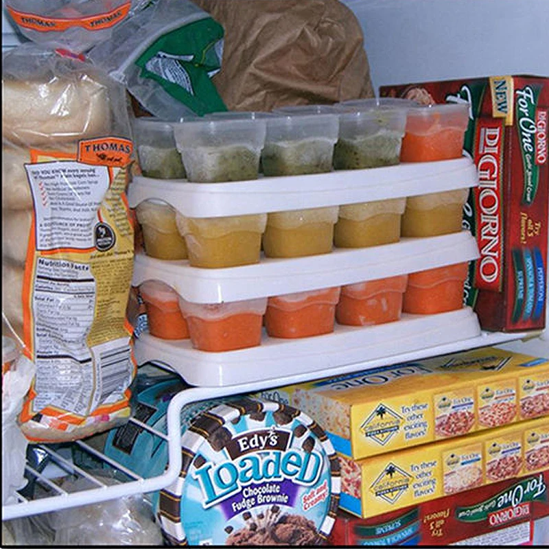 JX-LCLYL 8pcs Kids Weaning Food Feeding Box Freezing Cubes Tray Mini Storage Containers