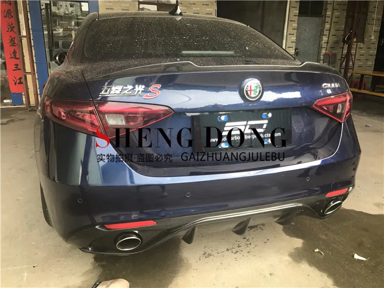 Для Alfa Romeo Giulia задний бампер диффузор бамперы защита для губ противоскользящая пластина из углеродного волокна