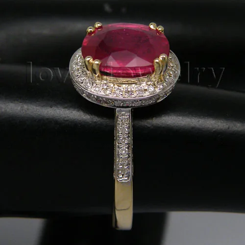 LOVERJEWELRY винтажный Новый дизайн! Свадебное кольцо из желтого золота с красным