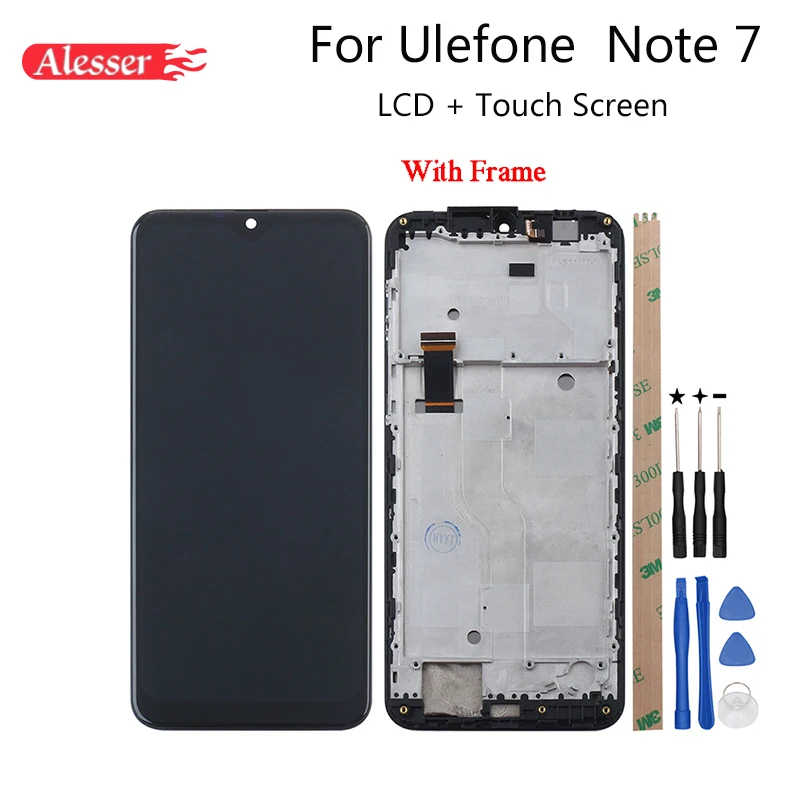 

Alesser For Ulefone Note 7 LCD Display and Touch Screen With Frame Assembly Repair Parts +Tools For Ulefone Note 7 Phone Screen