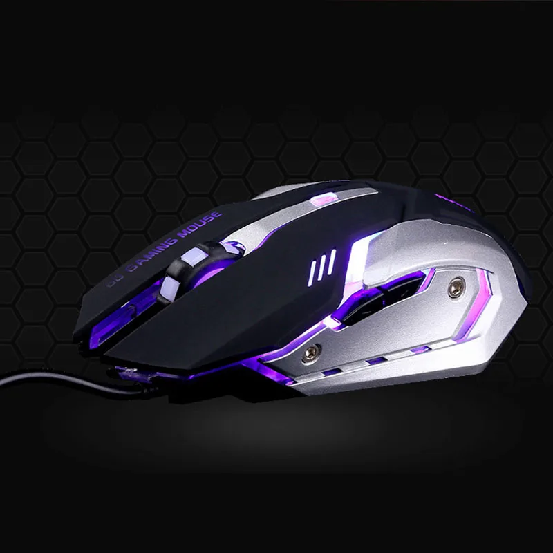 Wired Computer Mouse 7D LED Light Optical Gaming Mice with Metal