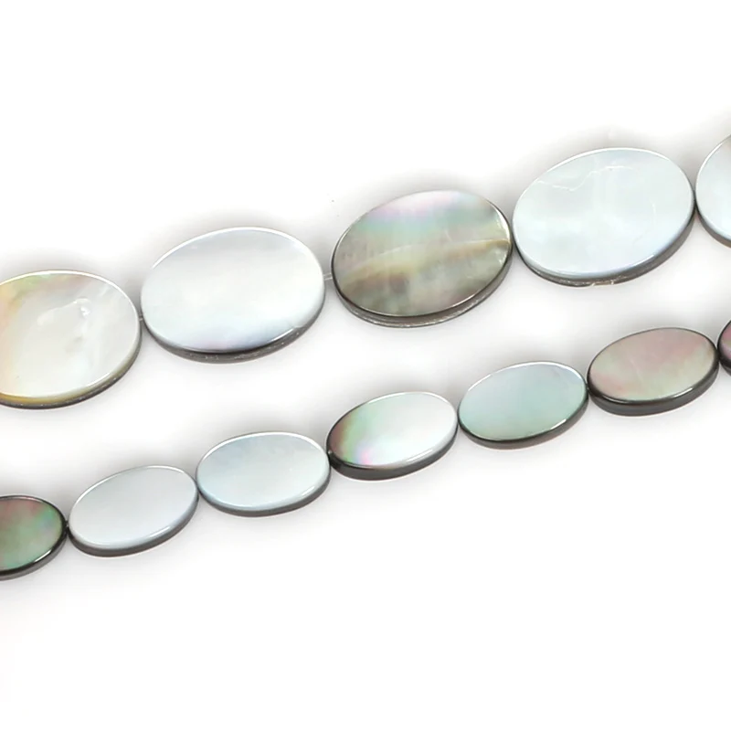 

Natural Black Lip Sea Shell Oval Shape Loose Beads For Jewelry Making