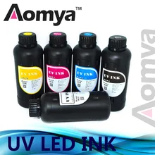 Aomya 500mlx8 Colors UV LED Printing Ink for UV Flatbed Printer Used for Glass Metal PVC
