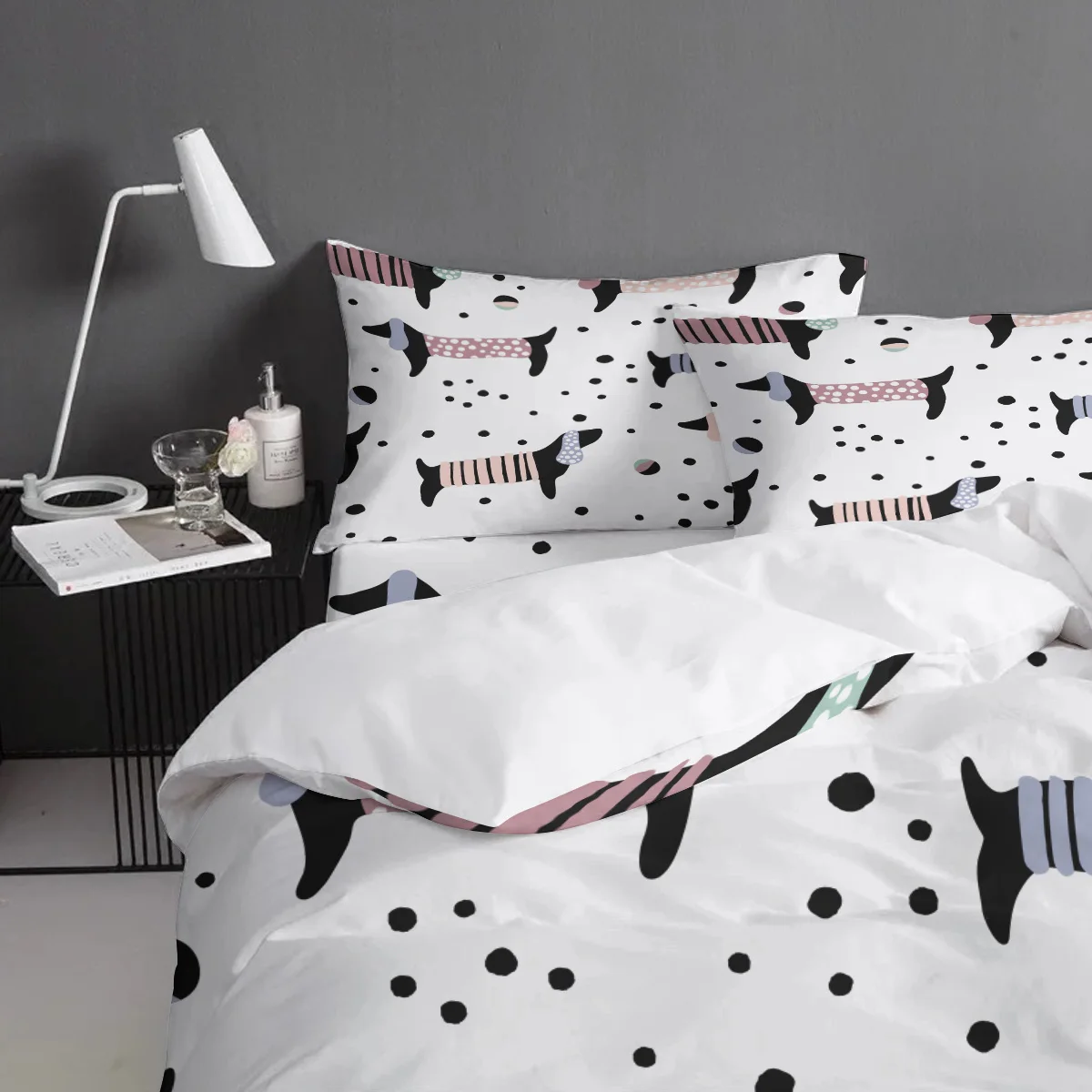 SHOWHOME пододеяльник набор такса мультфильм милый 4 комплект постельного