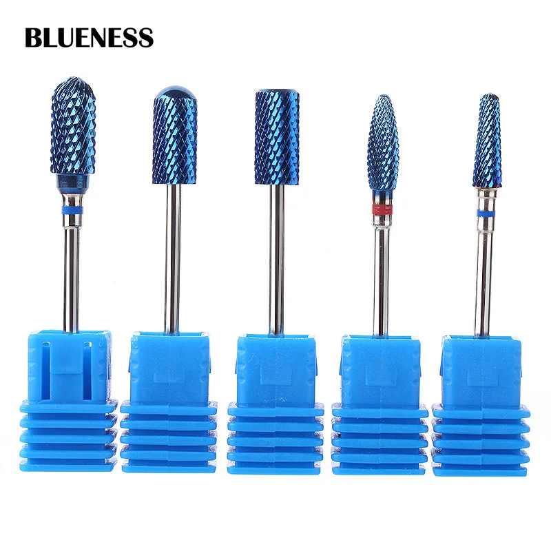 

Blueness High-Quality Carbide Tungsten Burrs Nano Coating Metal Bits For Manicure Nail Drill head special nail Grinder Tool