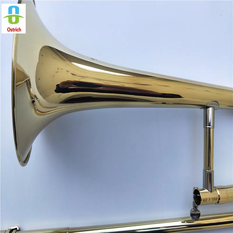 Профессиональный сопрано тромбон страуса Bb мини-тромбон ж/чехол и мундштук-золотой лак отделка