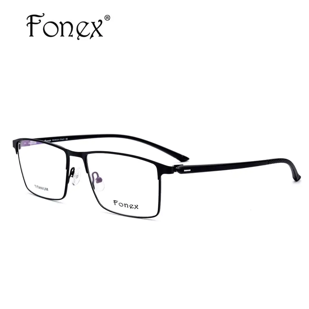 TR90 сплав оптические очки оправа для мужчин Сверхлегкий квадратный близорукость по рецепту очки для женщин полный обод корейские Безвинтовые очки - Цвет оправы: black