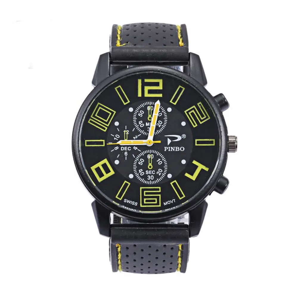 Модные оригинальные кварцевые часы с силиконовым ремешком онлайн мужские спортивные часы двухсторонние трехглазые Цифровые кварцевые часы - Цвет: 02