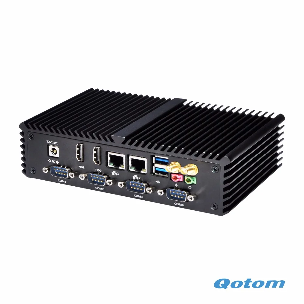 OEM 6 COM промышленный ПК безвентиляторный мини с процессором Celeron 3215U (1 70 ГГц Broadwell)
