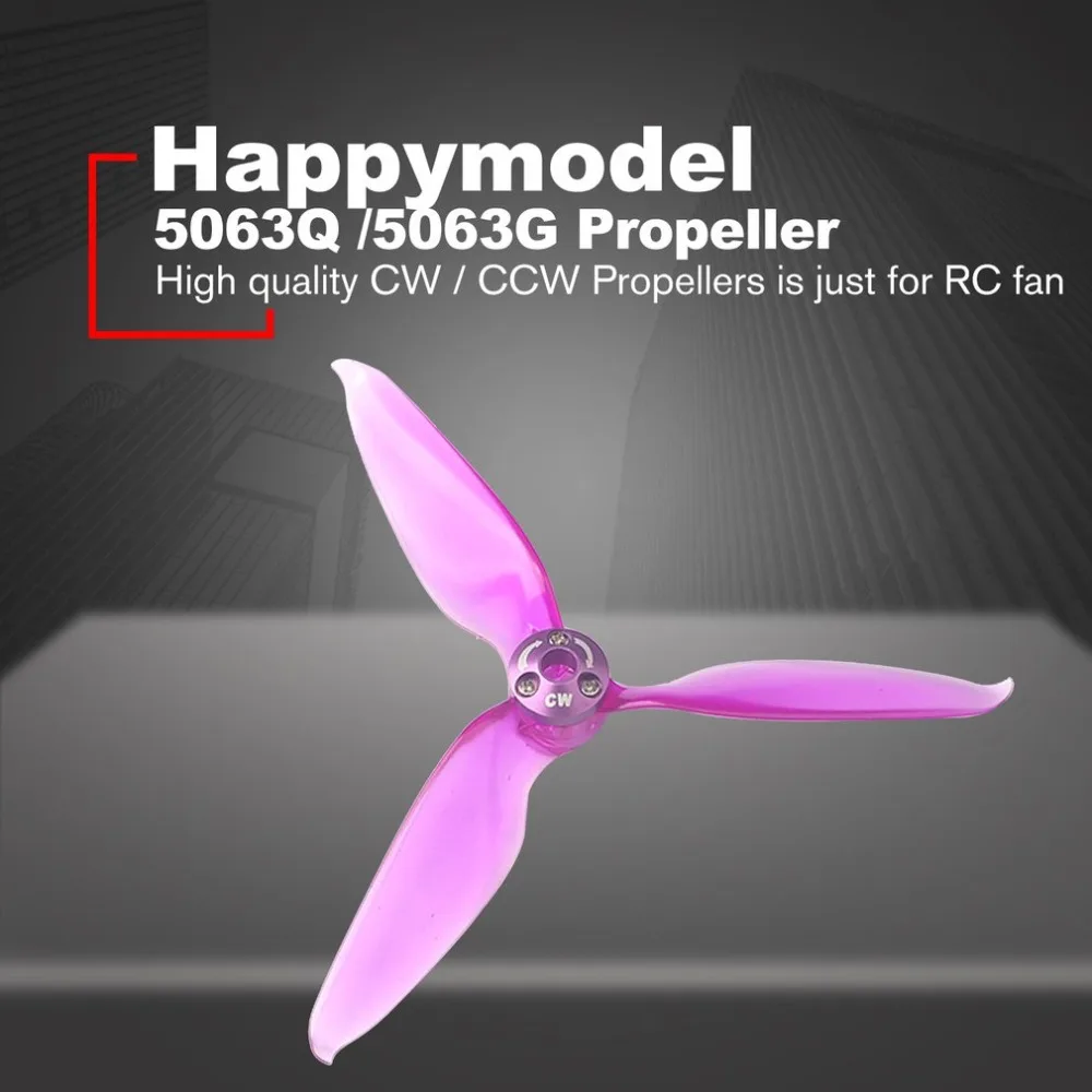 

Happymodel 5063Q 5063G 4 Pairs 5 inch 3-blade Quick Release Violent Propeller CW CCW for SE2306 Brushless Motor