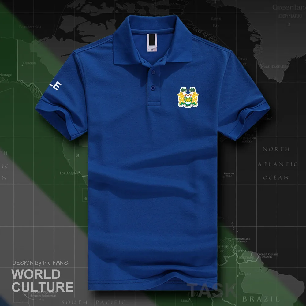 Republic of Sierra Leone SLE polo shirts men short sleeve white brands