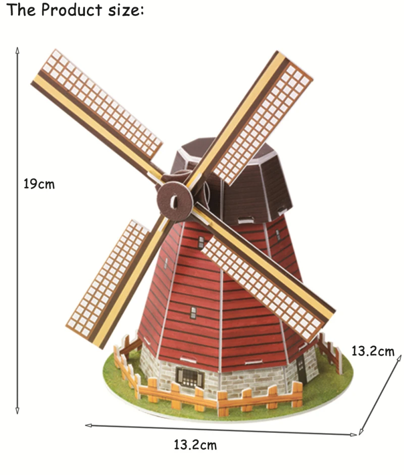 Высокое качество 3D головоломки игрушки голландская ветряная мельница кабина головоломка здание DIY образовательные игрушки; лучший