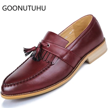 

Fashion men's shoes casual artificial leather loafers male classic brown red wine black shoe man silp on shoes for men hot sale