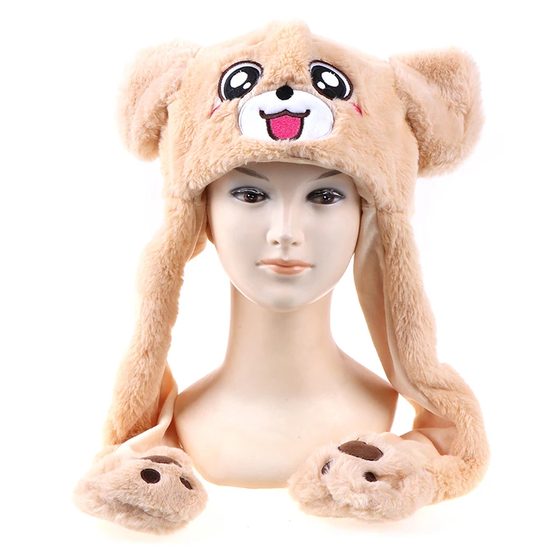 Creative Lovely funny plush animals ear hat with airbag jumping ear
